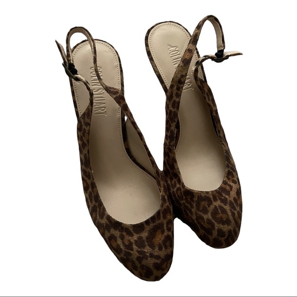 COLIN STUART Leopard Slingback Heels - Picture 1 of 3